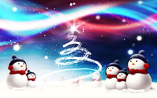 snowman and galaxy wallpaper HD wallpaper