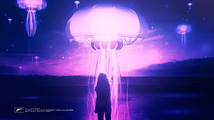 purple jellyfish, Axwell, Eternal Sunshine of the Spotless Mind, jelly, jellyfish HD wallpaper