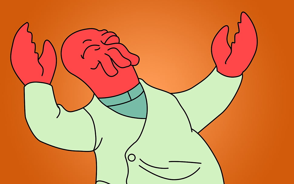 red grab man illustration, Zoidberg, Futurama HD wallpaper