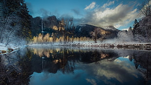 landscape, nature, winter, river HD wallpaper