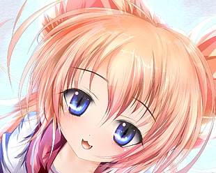 orange haired female anime character in school uniform HD wallpaper
