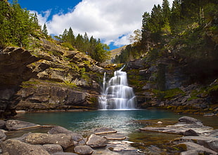 timelapse photography of water falls