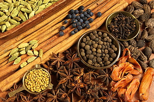 assorted spices, food, spices HD wallpaper