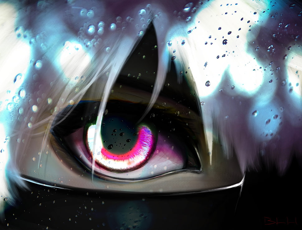 Selective focus of anime character eye illustration HD wallpaper ...