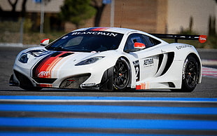 white and red coupe, car, McLaren, McLaren MP4-12C