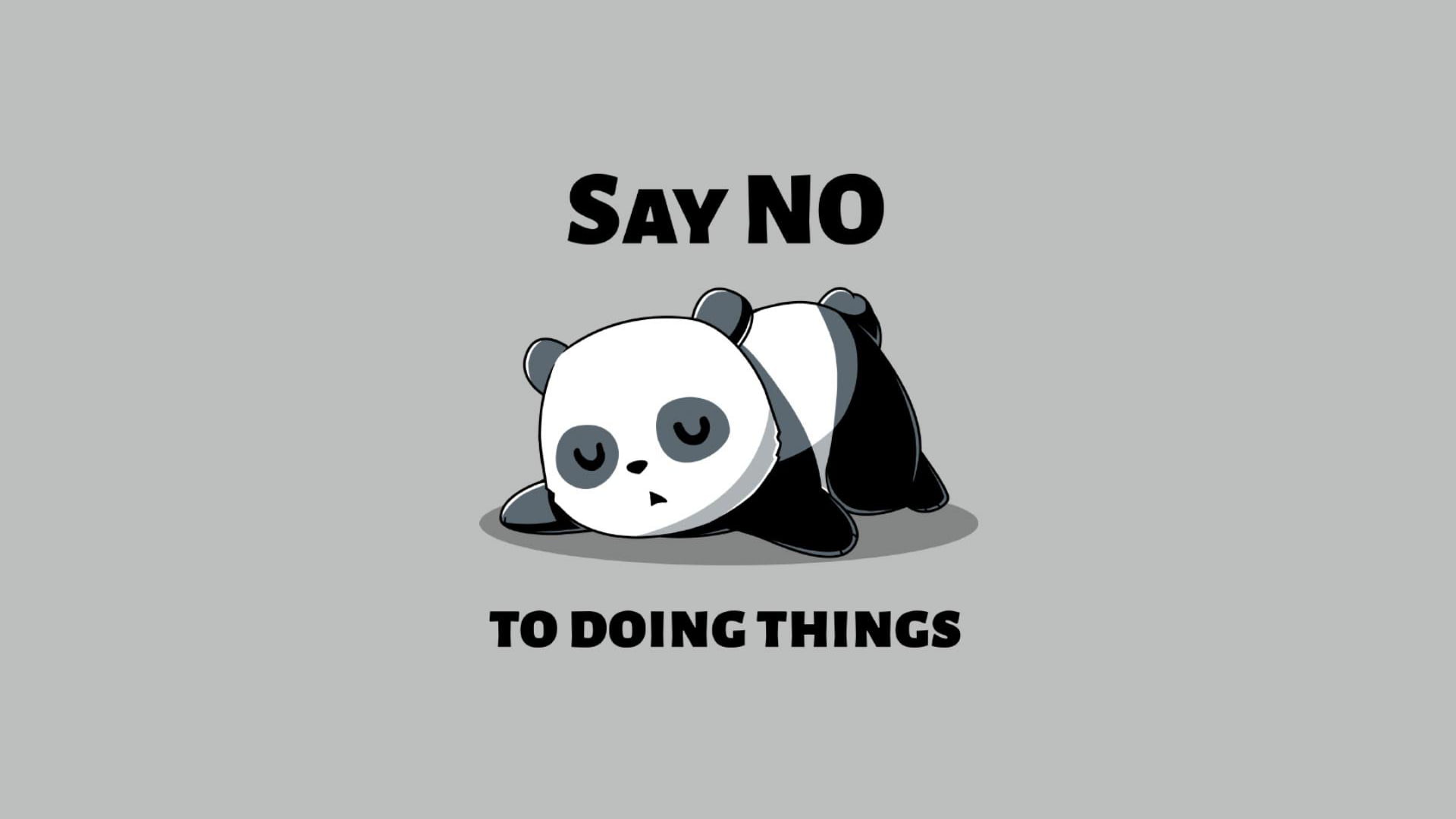 Panda illustration with text overlay, simple, simple background, humor,  panda HD wallpaper | Wallpaper Flare