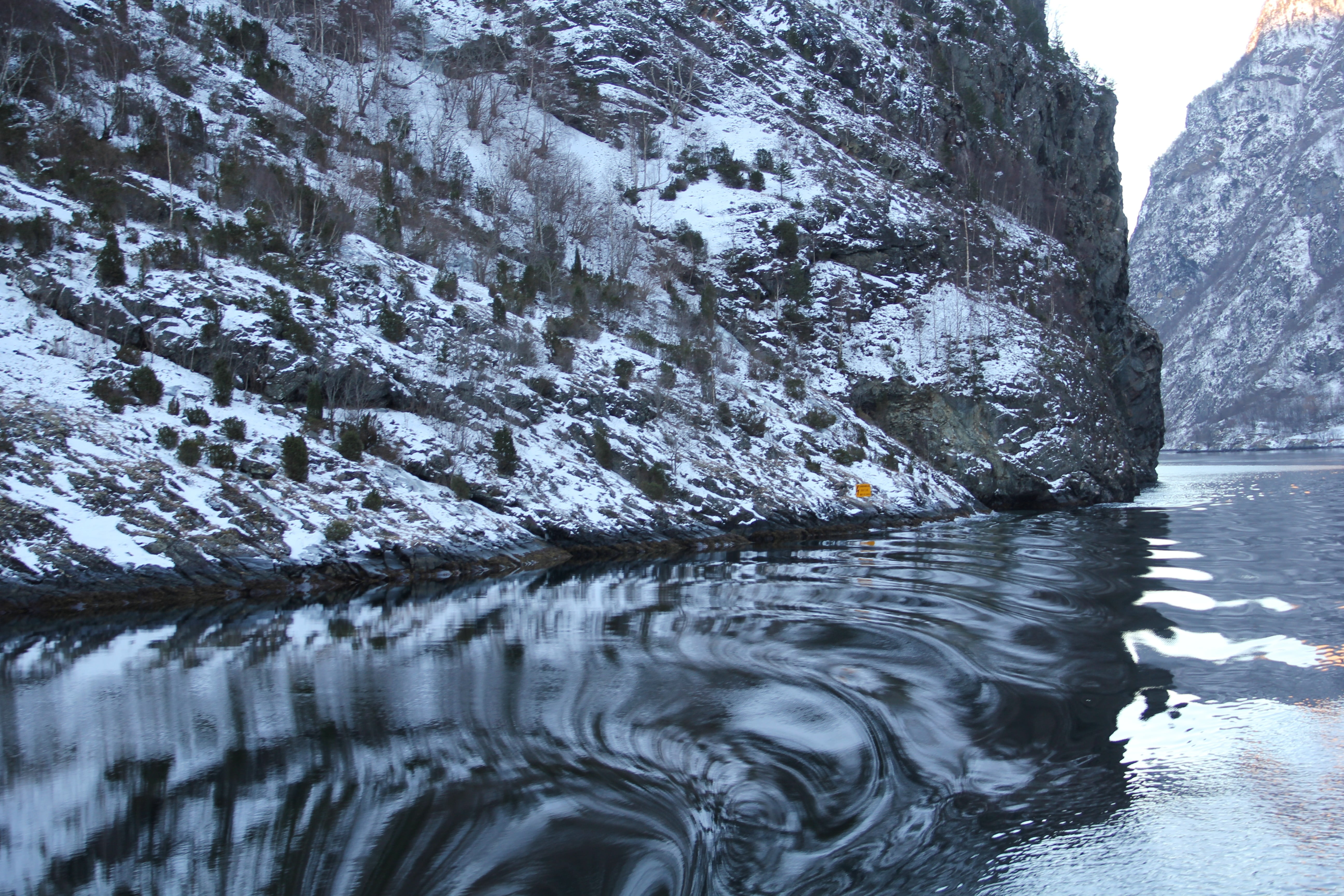 calm body of water, nature, landscape, snow, winter