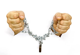 silver-colored chain handcuffs HD wallpaper