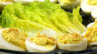 boiled egg with Chinese cabbage HD wallpaper