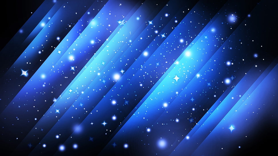 bokeh wallpaper of blue twinkling stars HD wallpaper