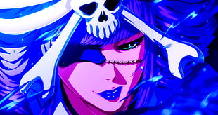female one-eye anime character illustration, Bleach, manga, anime, eye patch HD wallpaper