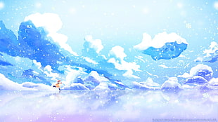 clouds animated illustration, anime, winter, Kanon HD wallpaper