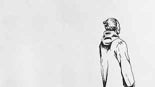 sketch of man, Radiohead, Thom Yorke, musician, simple background HD wallpaper