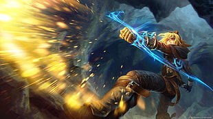 Ezreal from League of Legends illustration HD wallpaper