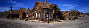 brown wooden house, landscape, building