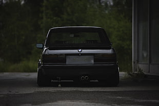 white 5-door hatchback parked next to white house, BMW E28, Stance, Stanceworks, Problemsolver