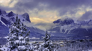 white and black mountains, Canada, mountains, Banff National Park