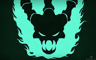 black and teal skull artwork