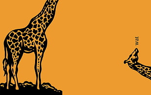 Giraffe illustration, minimalism, giraffes