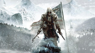 Assassin's Creed digital wallpaper, Assassin's Creed III, Connor Kenway, American Revolution, video games