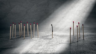 match stick lot, digital art, matchstick