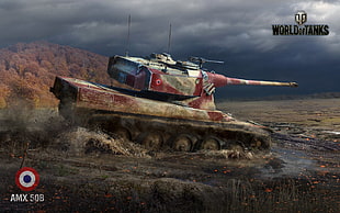 World of Tanks digital wallpaper, World of Tanks, tank, AMX 50B, wargaming HD wallpaper