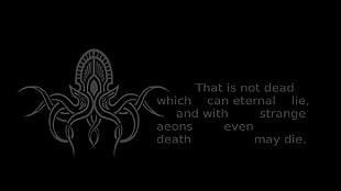 black background with text overlay, H. P. Lovecraft, Cthulhu, quote HD wallpaper