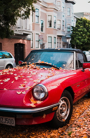 red car, Auto, Red, Side view HD wallpaper