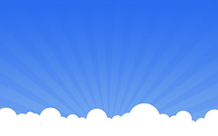 blue and white cloudy sky wallpaper, minimalism, clouds, sky, digital art HD wallpaper