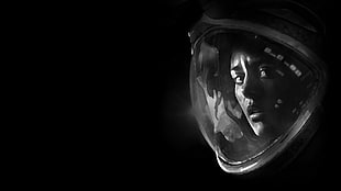 Astronaut helmet, Alien: Isolation, monochrome, video games HD wallpaper
