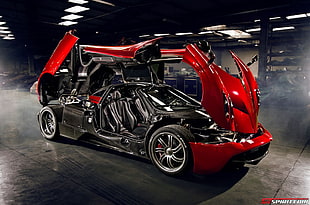 red and gray Pagani Huayra, car, Pagani, Pagani Huayra, mid-engine HD wallpaper