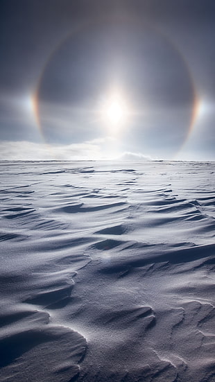 white dunes, landscape, vertical, Halo, snow