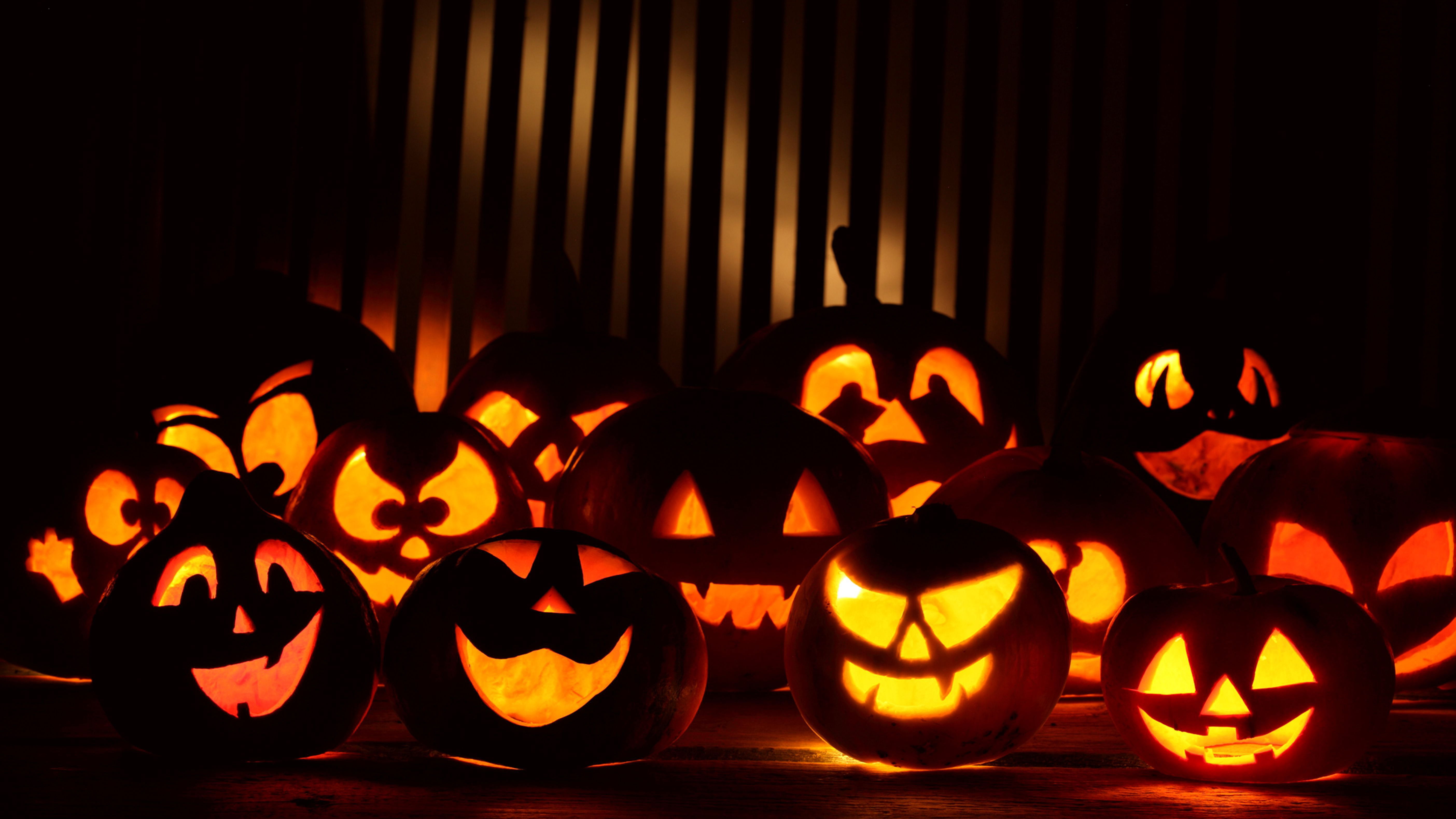 yellow-and-black pumpkin Halloween decor