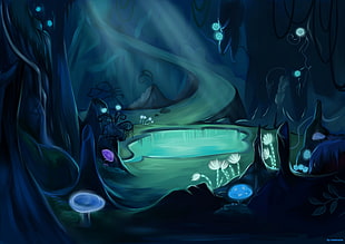 lagoon with flowers painting, My Little Pony HD wallpaper