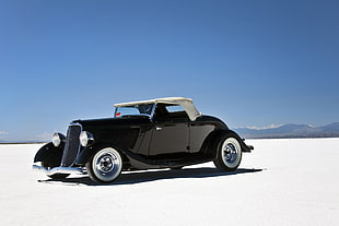 black and white classic coupe scale model, car, classic car HD wallpaper