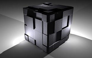 black cube shadow photography HD wallpaper