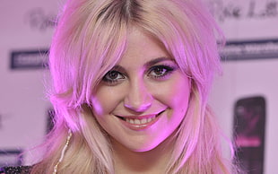blonde woman smiling at camera HD wallpaper