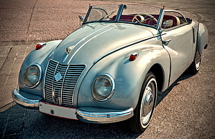 gray vintage car, Retro, Car, Side view