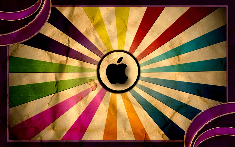 Apple logo, Apple Inc., digital art, colorful, logo HD wallpaper