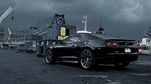 black coupe, Chevrolet, Chevrolet Camaro, car