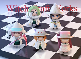 five assorted witch figurines HD wallpaper
