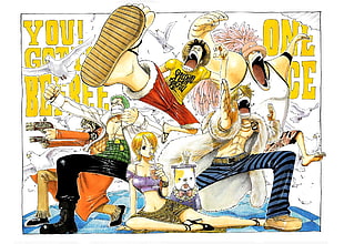 One Piece digital wallpaper, One Piece, Monkey D. Luffy, Sanji, Nami HD wallpaper