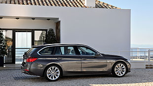 black station wagon, BMW 3, BMW, car, vehicle