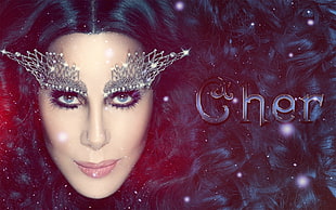 Cher with silver floral eyebrow accent