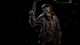 man carrying pistol illustration, Darkest Dungeon, video games, dark, Highwayman HD wallpaper