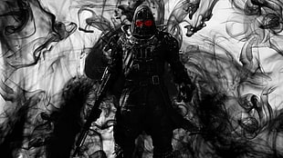 black and red game character illustration, comic art, digital art HD wallpaper