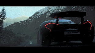 black coupe, Driveclub, McLaren P1, video games, Hybrid HD wallpaper
