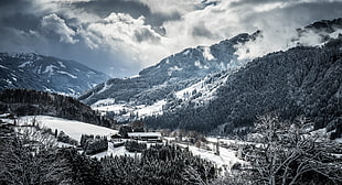 brown mountain, Mountains, Winter, Snow