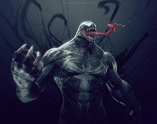 Venom illustration, fantasy art, digital art, Venom, Spider-Man HD wallpaper