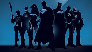 silhouette of Justice League wallpaper HD wallpaper